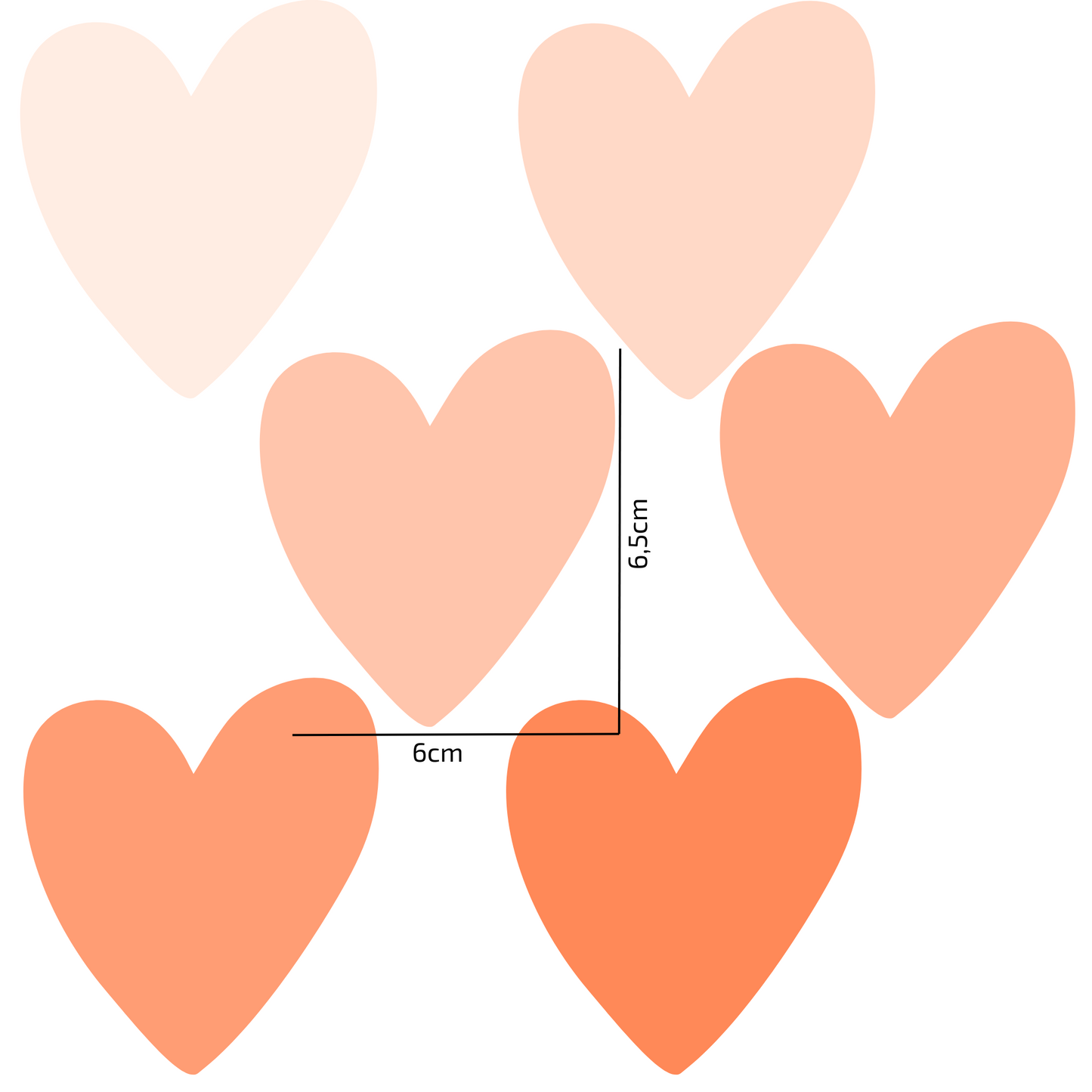 Textile Wall Sticker “Hearts” Orange colors