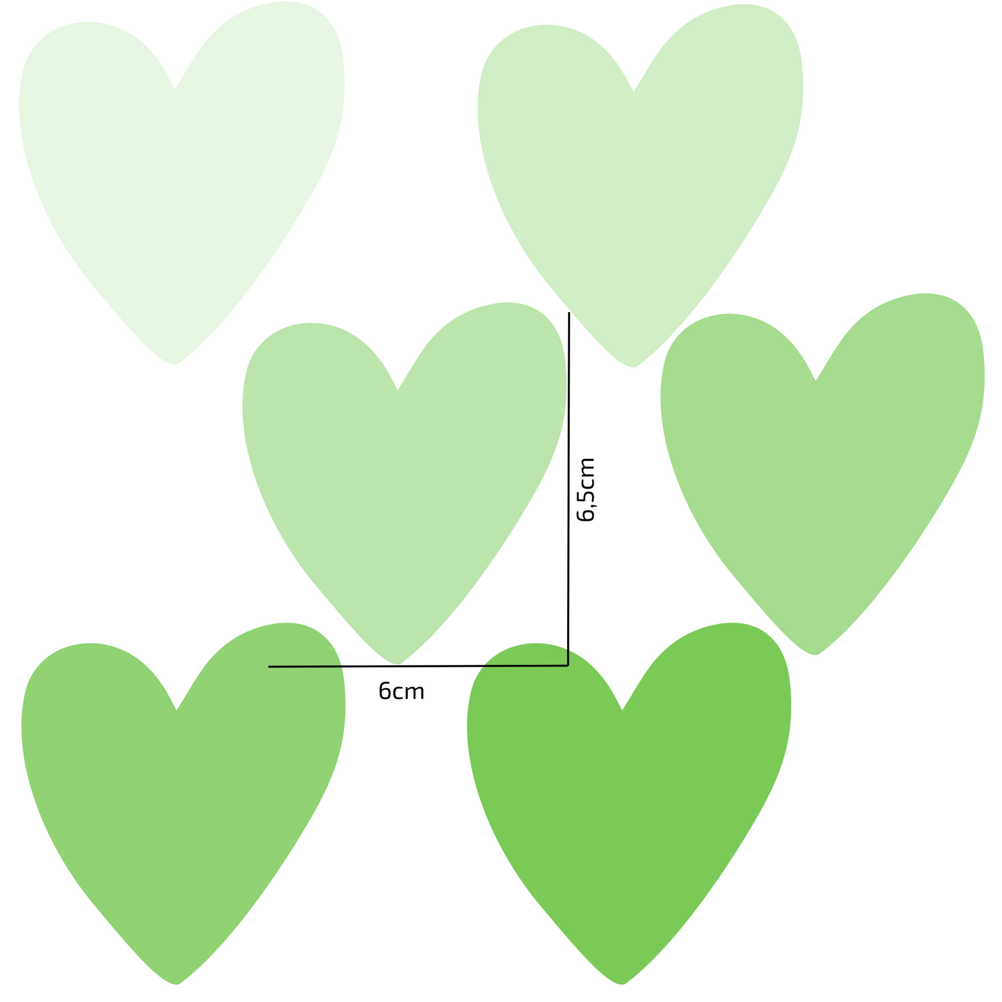 Textile Wall Sticker “Hearts” Soft green colors