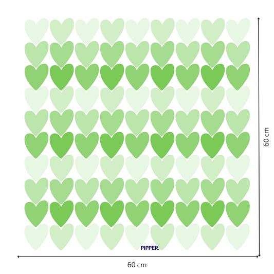 Textile Wall Sticker “Hearts” Soft green colors