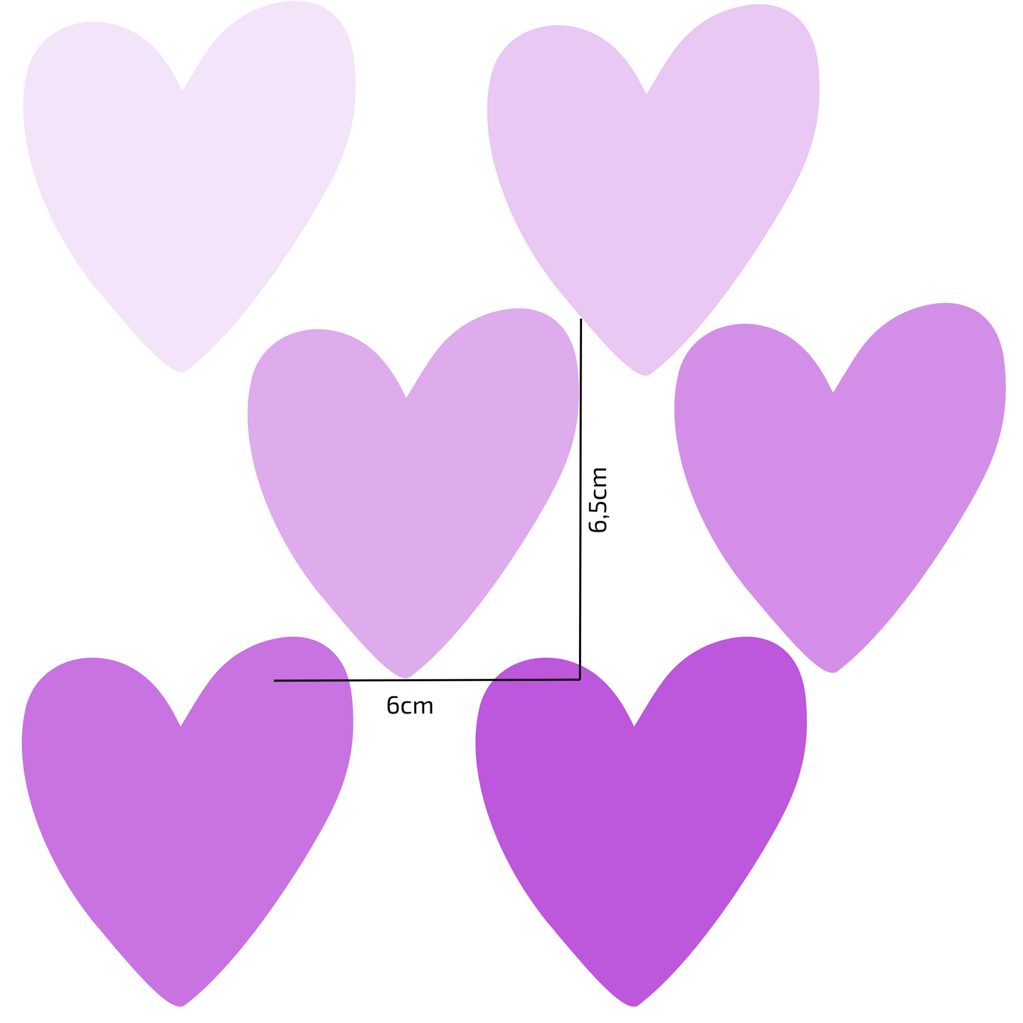 Textile Wall Sticker “Hearts” Soft purple