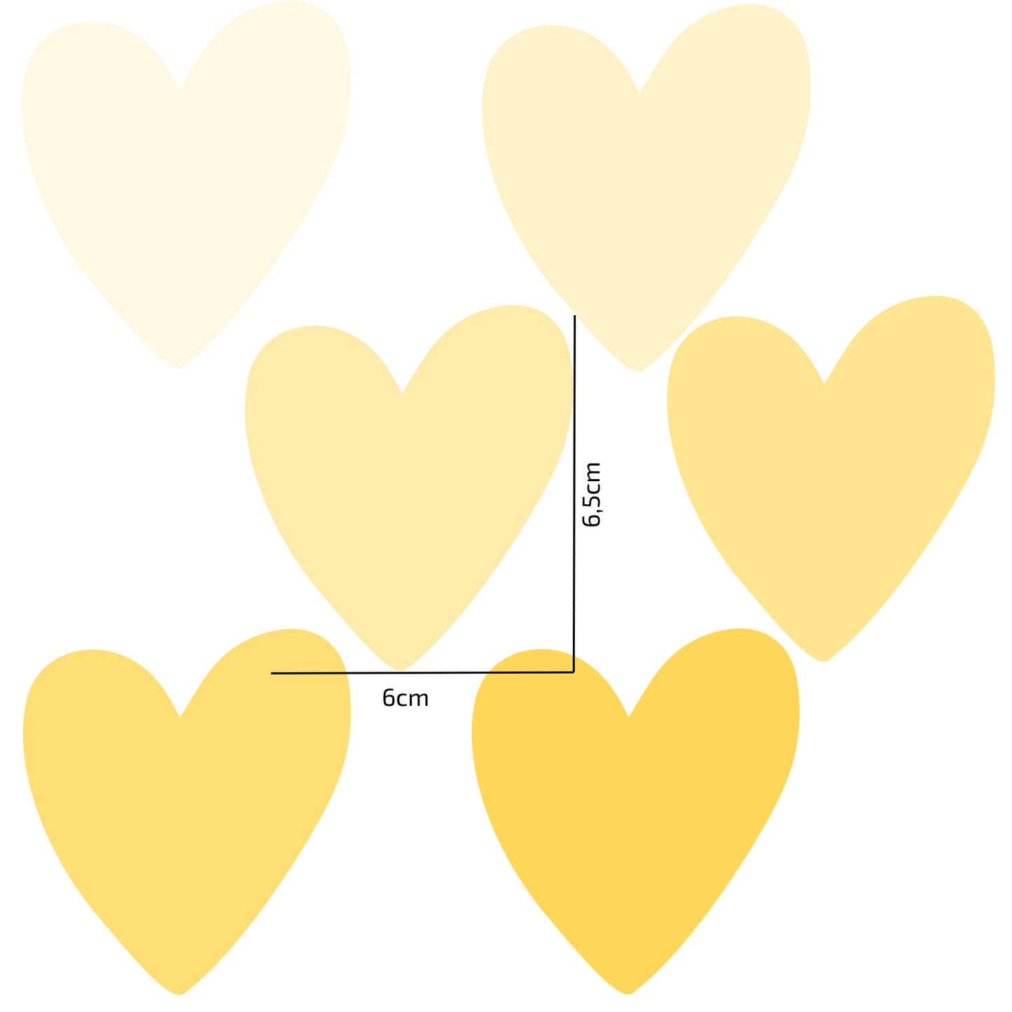 Textile Wall Sticker “Hearts” Yellow colors