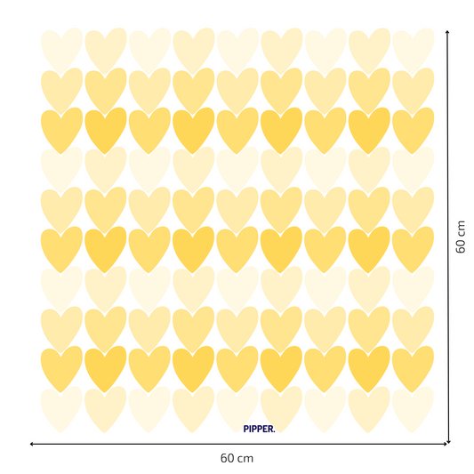 Textile Wall Sticker “Hearts” Yellow colors