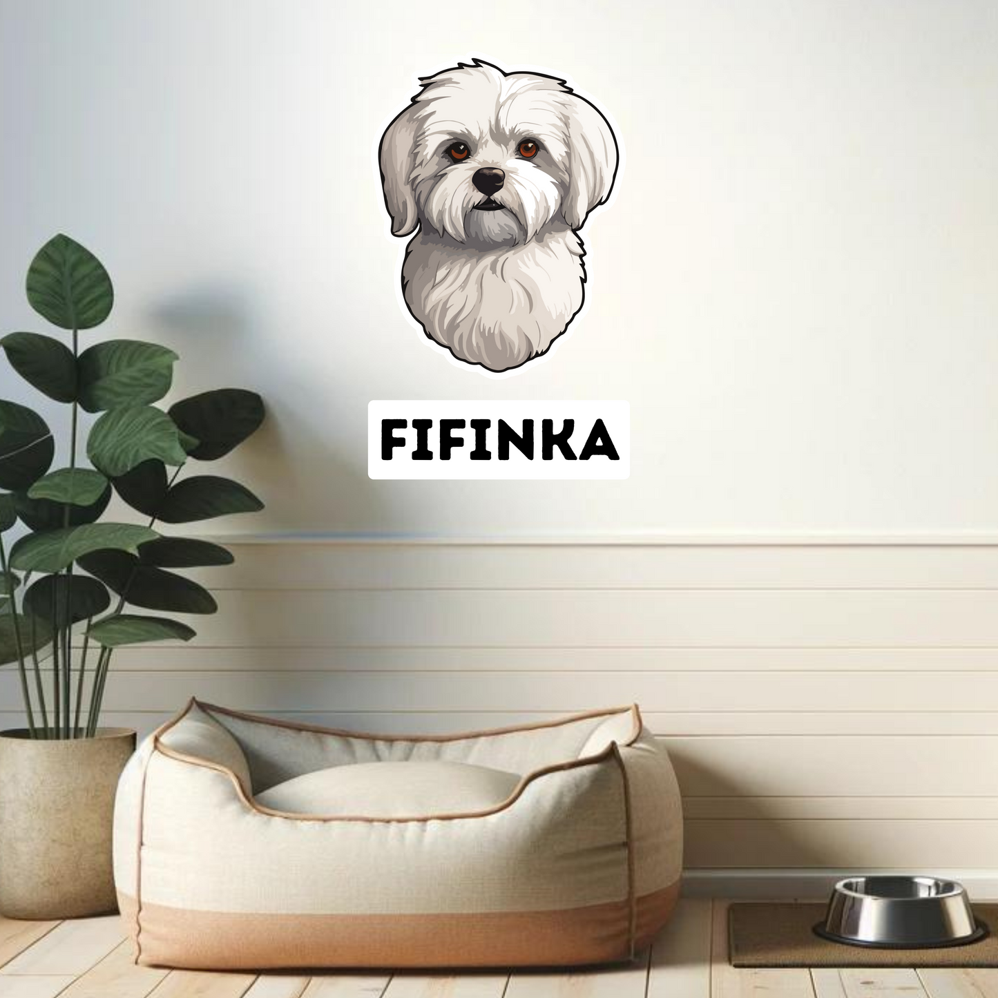 Textile Wall Sticker – “Maltese Dog"