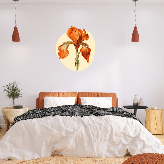 Textile Wall Sticker “Orange Iris”