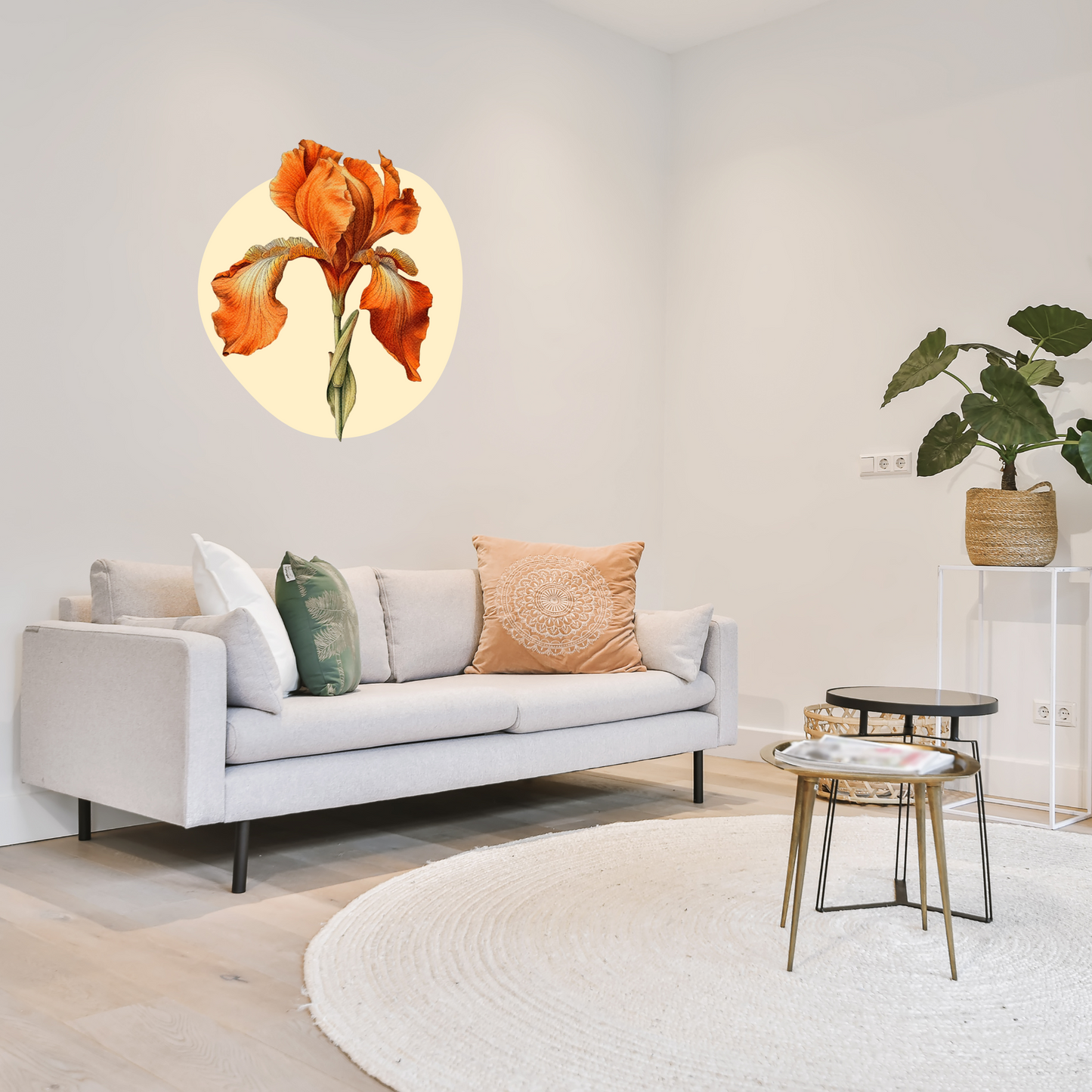 Textile Wall Sticker “Orange Iris”