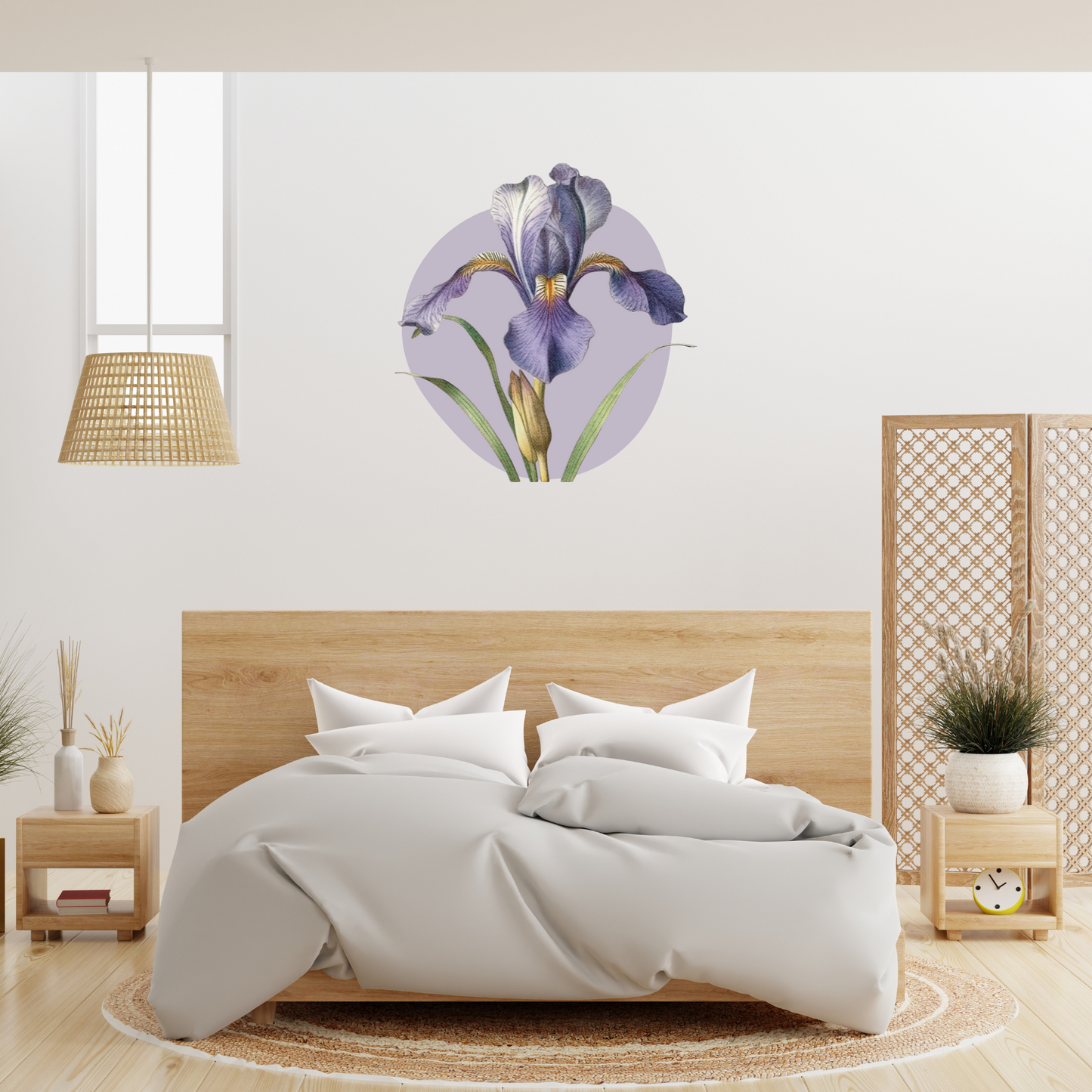 Textile Wall Sticker “Purple Iris”