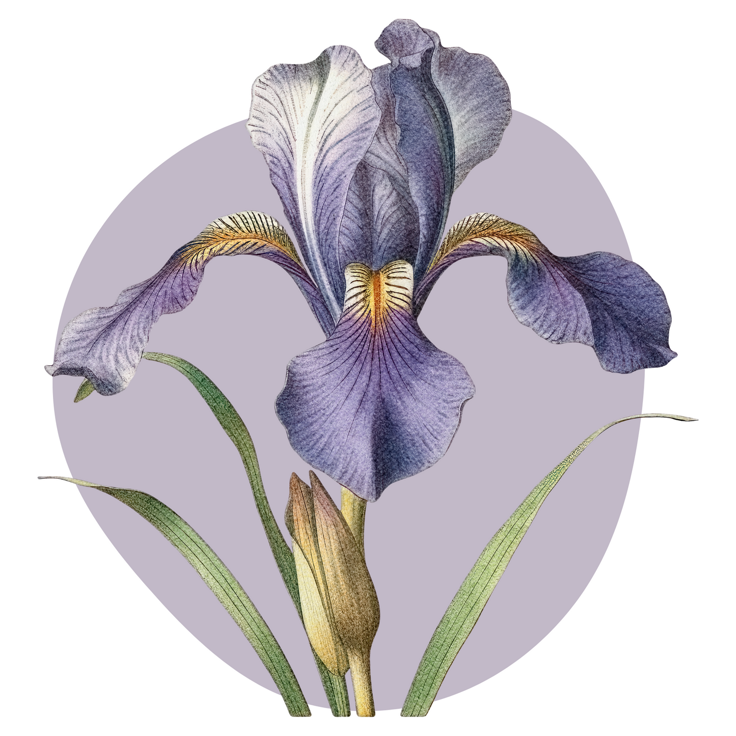 Textile Wall Sticker “Purple Iris”
