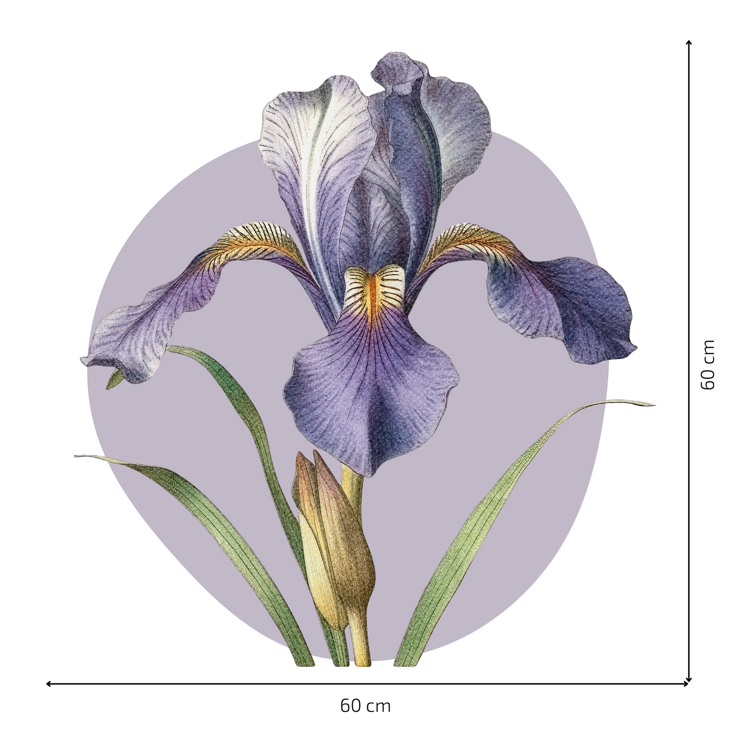 Textile Wall Sticker “Purple Iris”