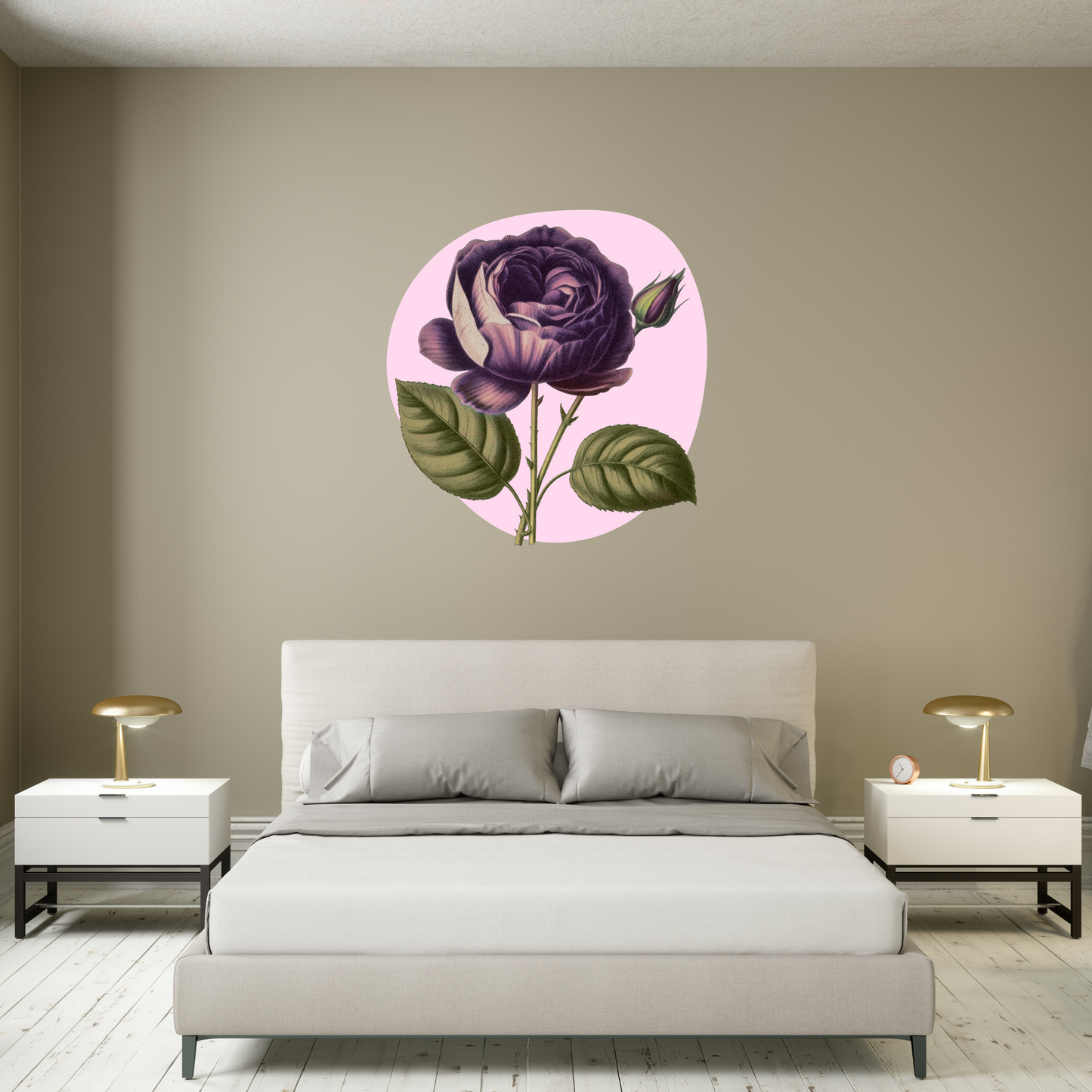 Textile Wall Sticker “Purple Rose”