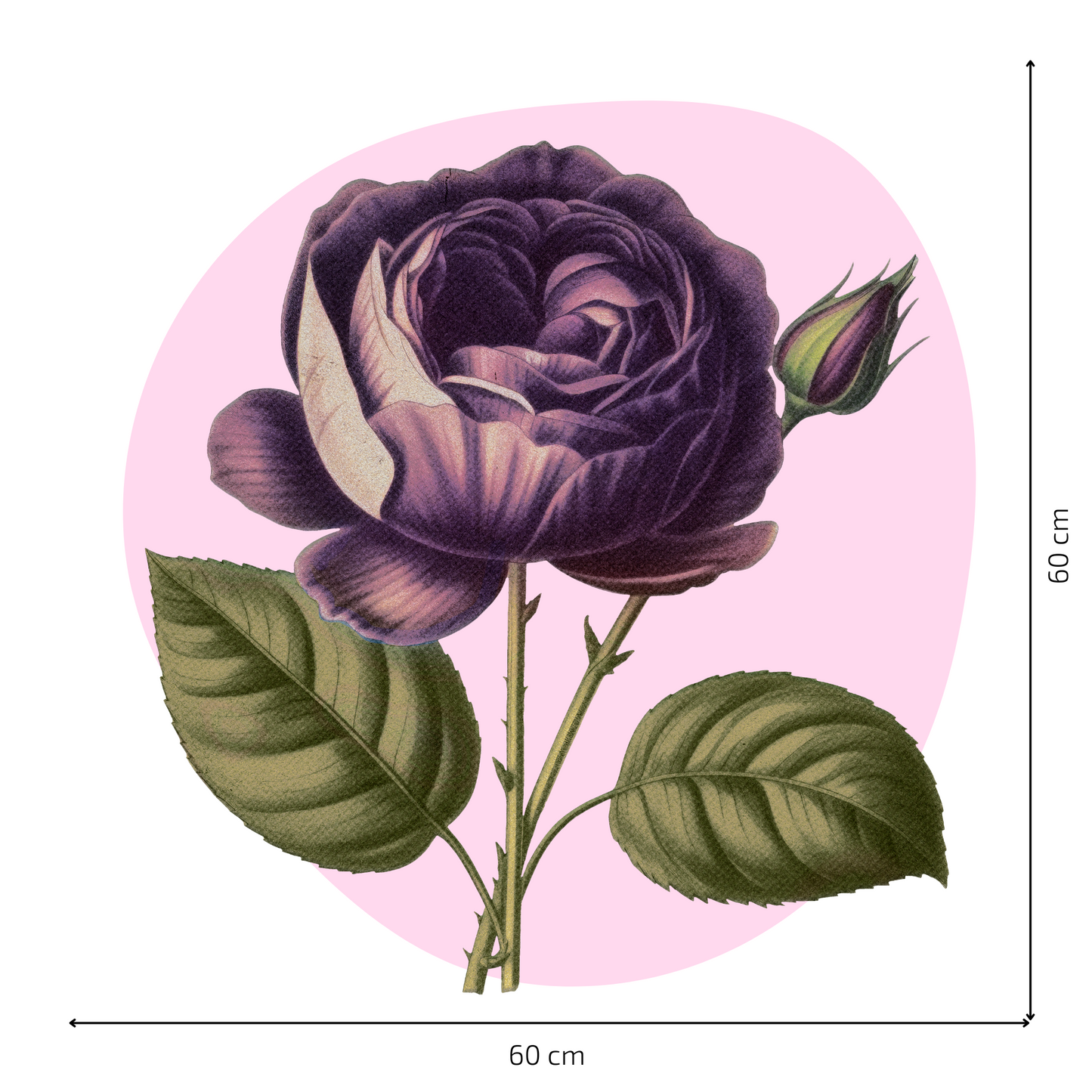 Textile Wall Sticker “Purple Rose”