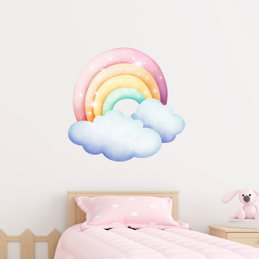Textile Wall Sticker “Rainbow with Clouds”