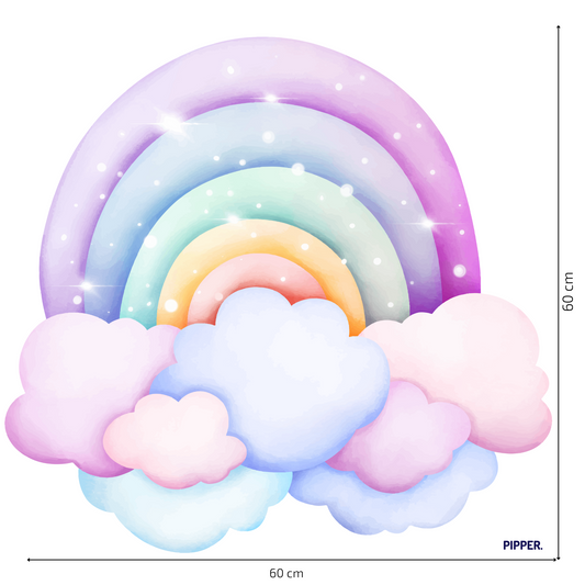 Textile Wall Sticker “Rainbow with Clouds 2”