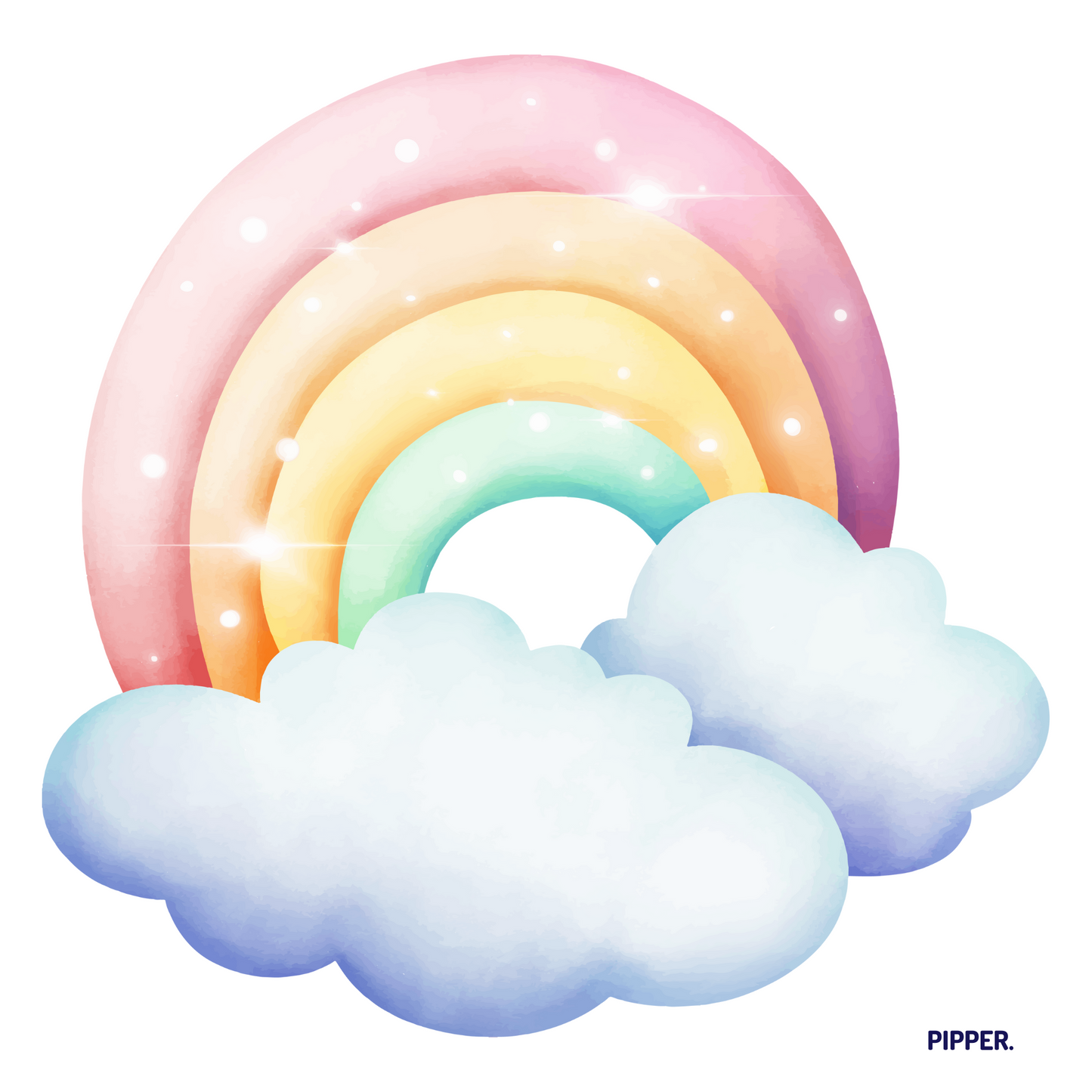 Textile Wall Sticker “Rainbow with Clouds”