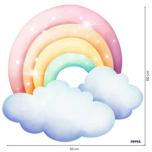 Textile Wall Sticker “Rainbow with Clouds”