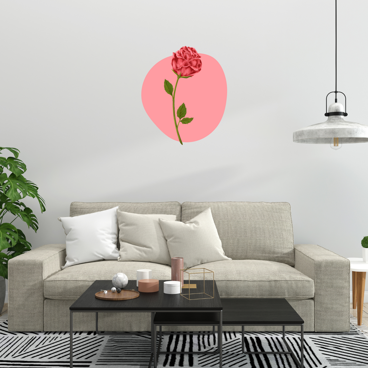 Textile Wall Sticker “Red Rose”