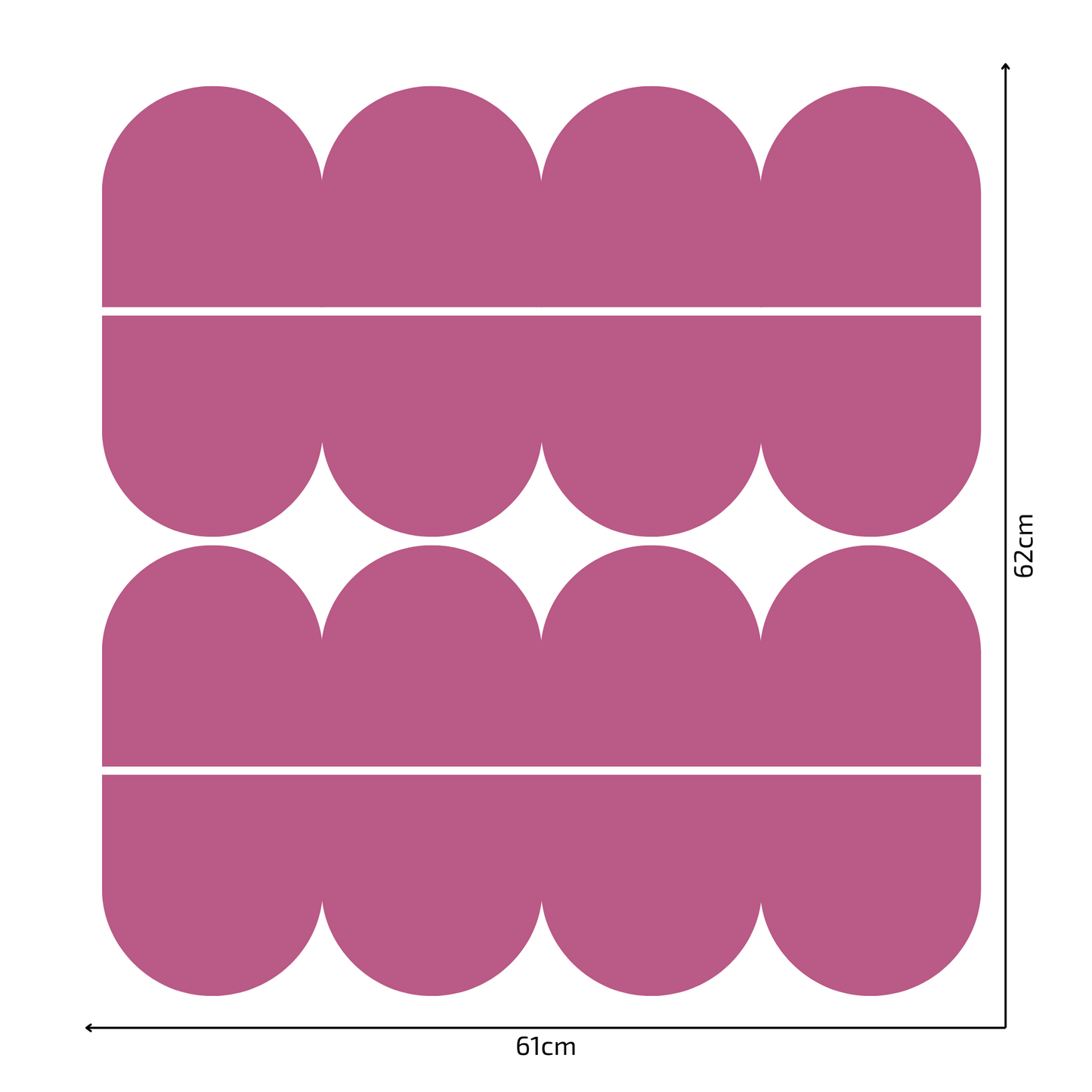 Textile Wall Sticker – Scalloped Arch Border - Candy Pink