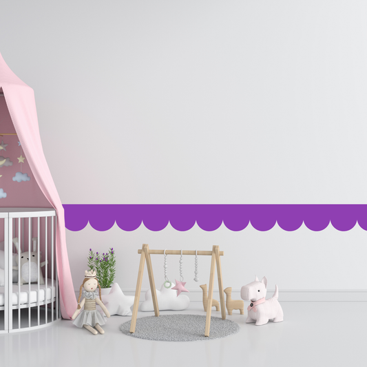 Textile Wall Sticker – Scalloped Arch Border - Purple