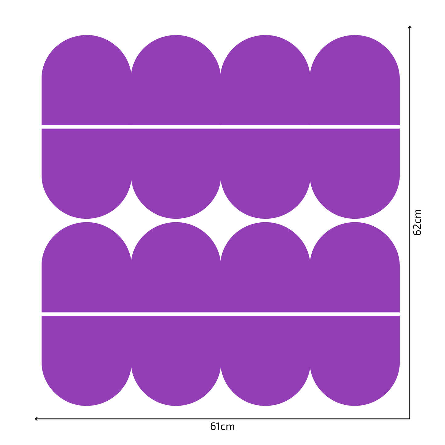 Textile Wall Sticker – Scalloped Arch Border - Purple