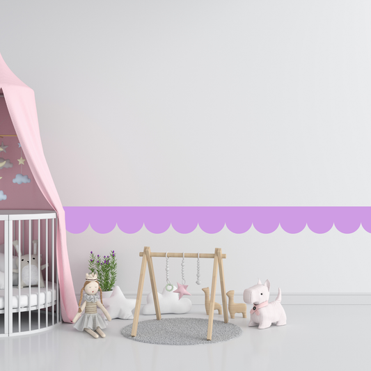 Textile Wall Sticker – Scalloped Arch Border - Purple