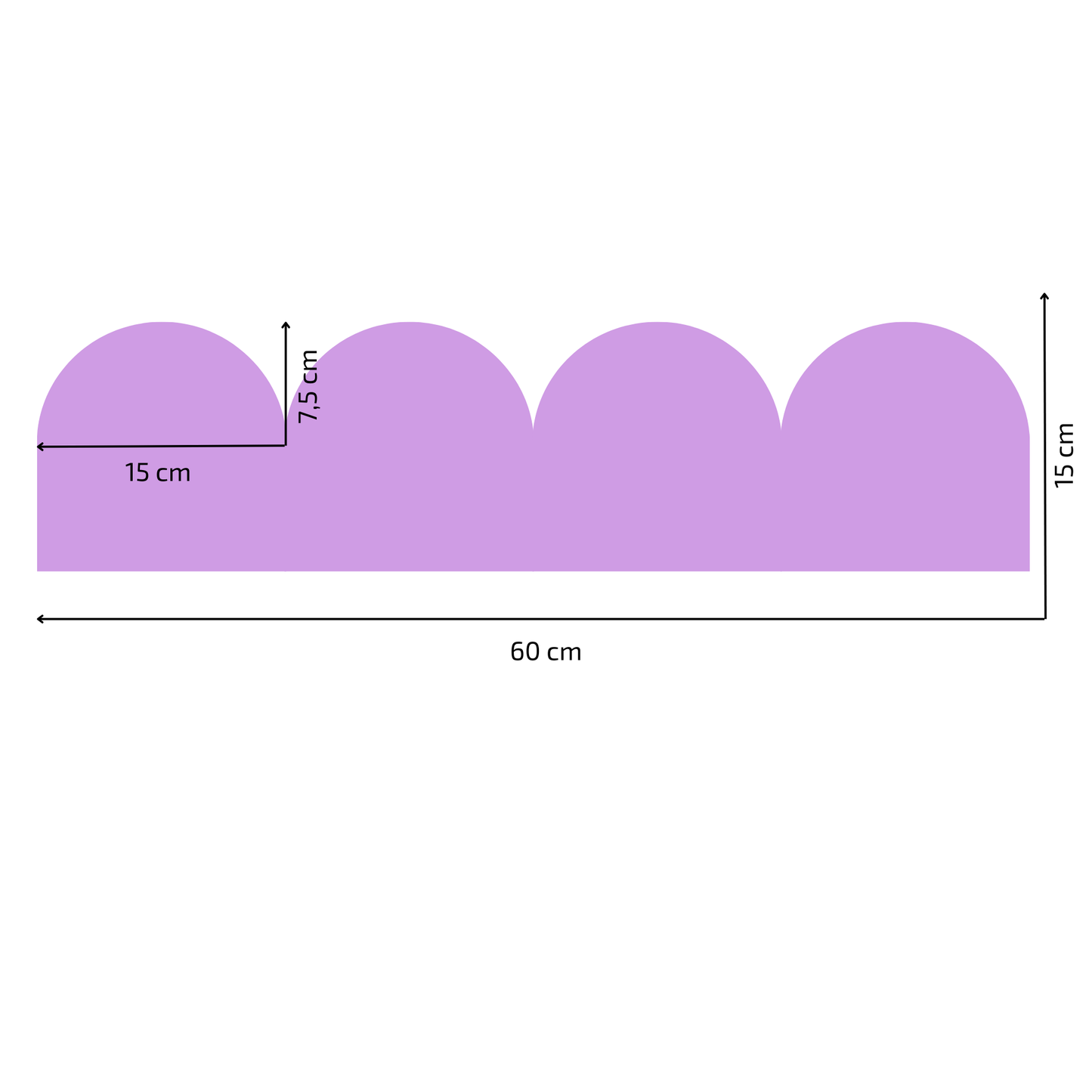 Textile Wall Sticker – Scalloped Arch Border - Purple