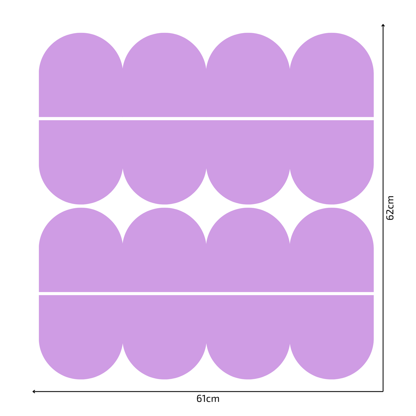 Textile Wall Sticker – Scalloped Arch Border - Purple