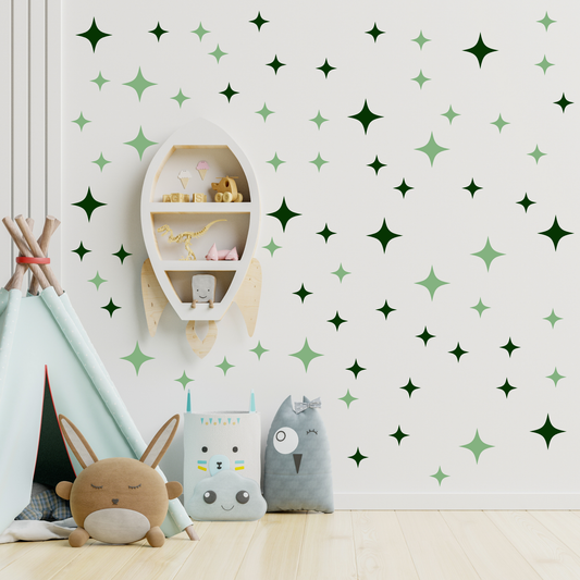 Textile Wall Sticker “Stars” Bottle green colors