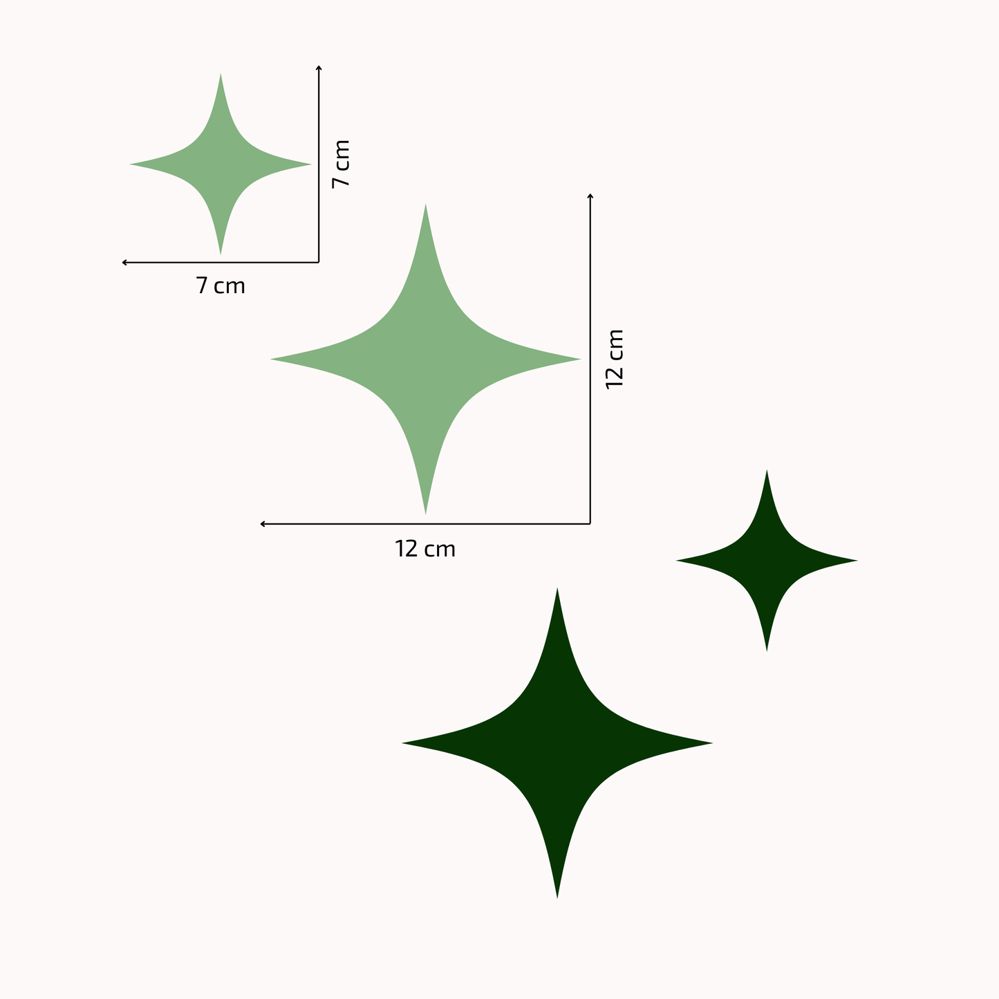 Textile Wall Sticker “Stars” Bottle green colors