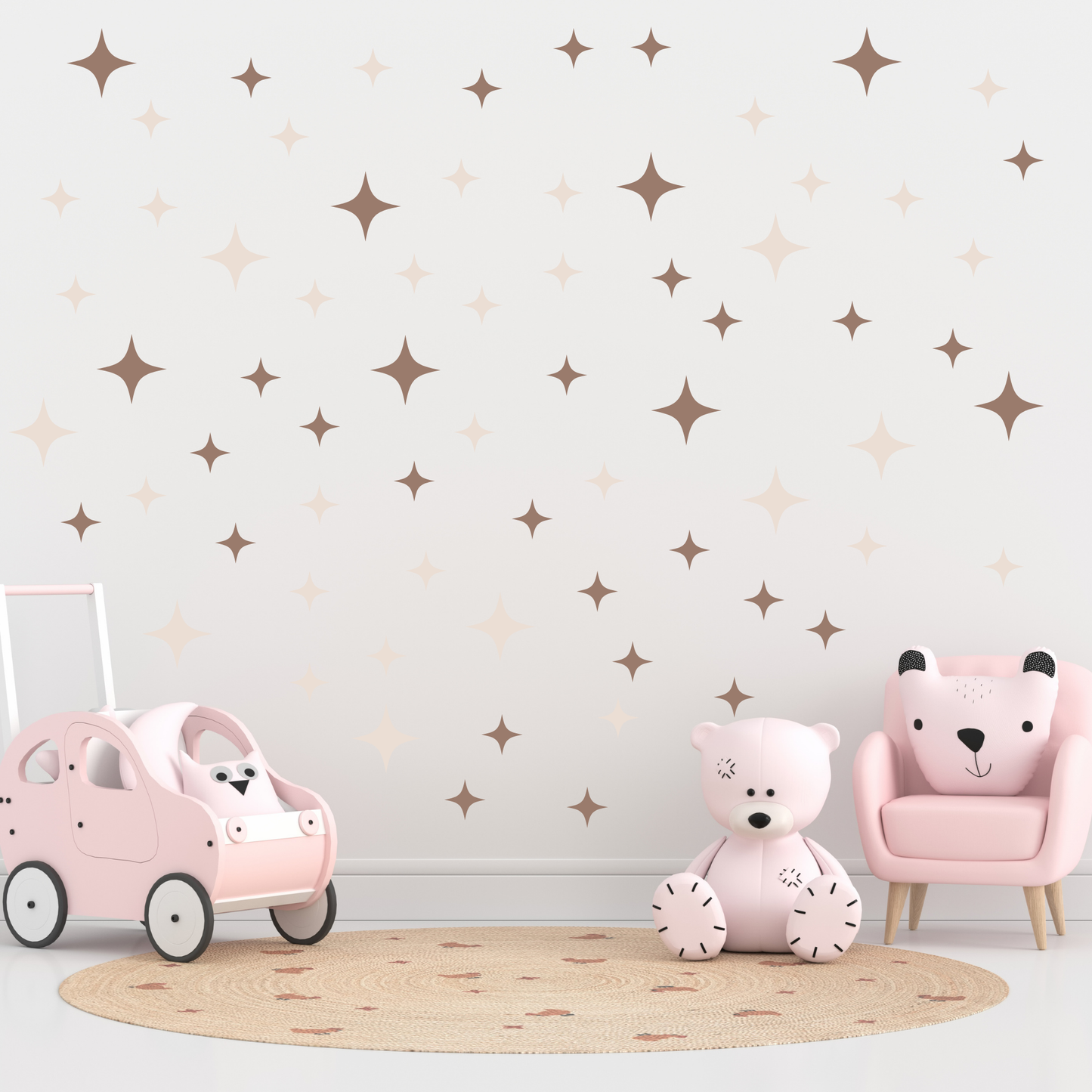 Textile Wall Sticker “Stars” Brown colors