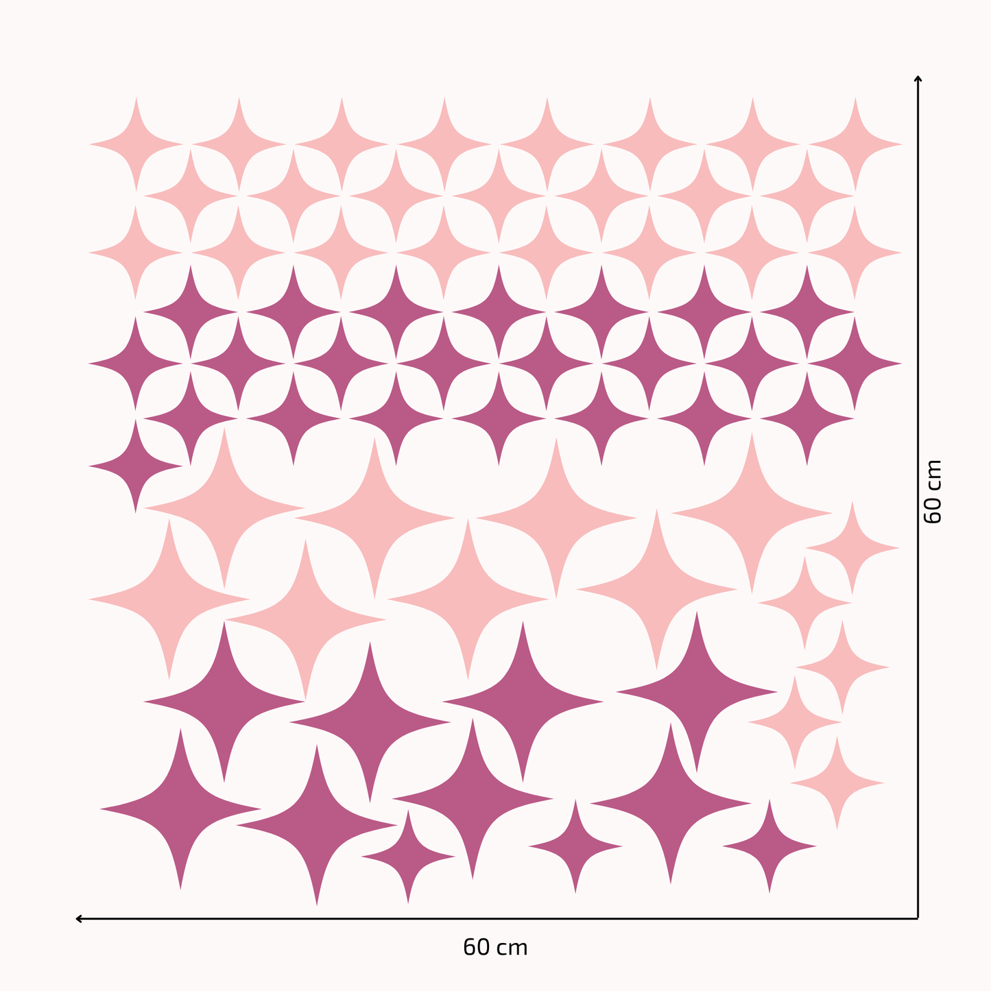 Textile Wall Sticker “Stars” Candy pink colors