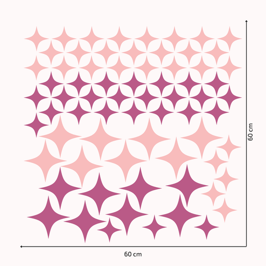 Textile Wall Sticker “Stars” Candy pink colors