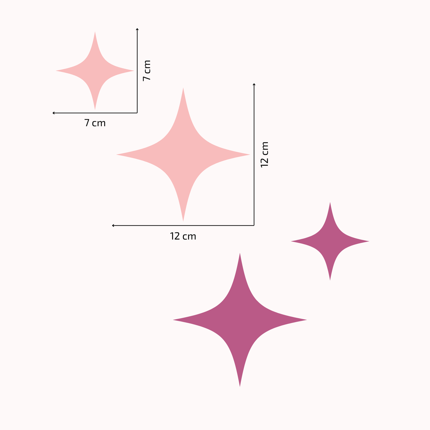 Textile Wall Sticker “Stars” Candy pink colors