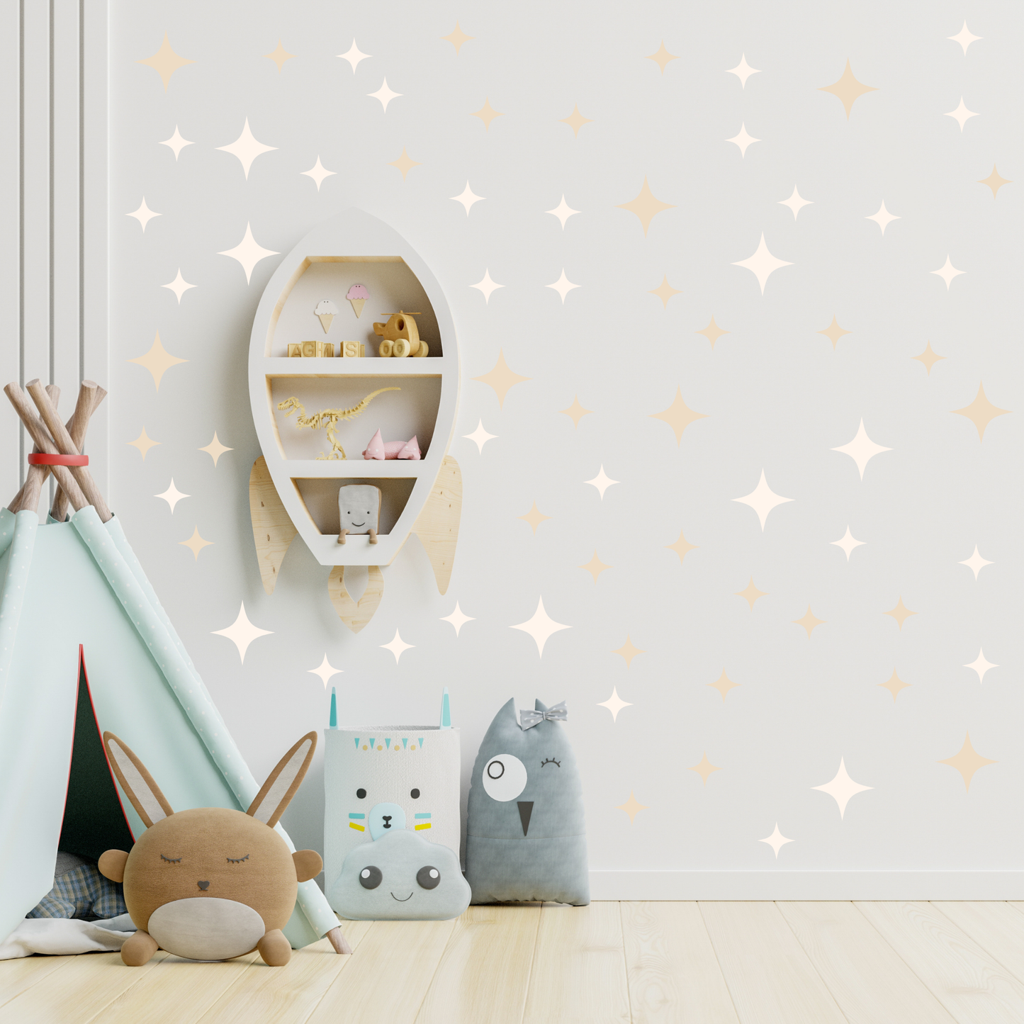 Textile Wall Sticker “Stars” Cream colors