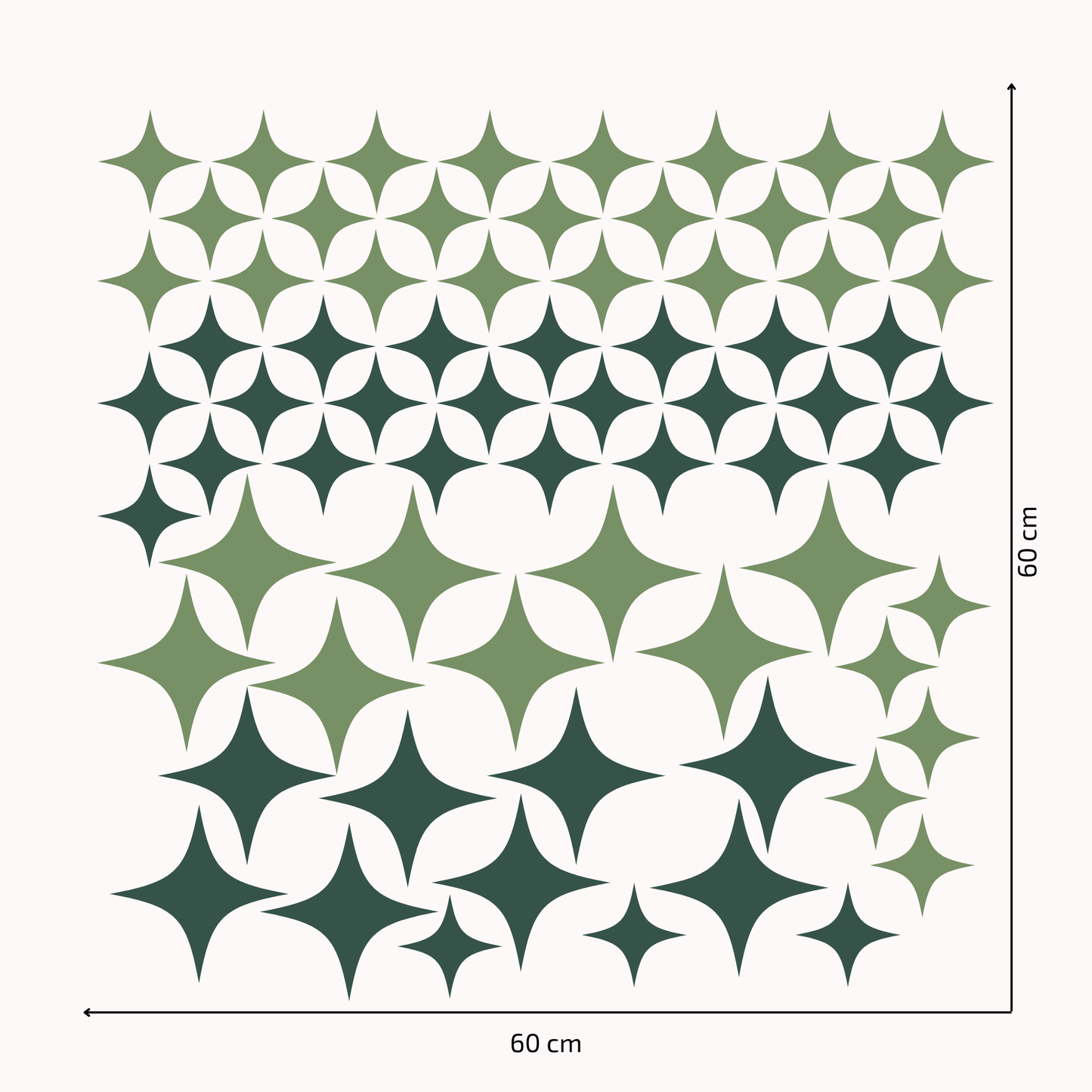 Textile Wall Sticker “Stars” Green colors