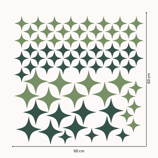 Textile Wall Sticker “Stars” Green colors