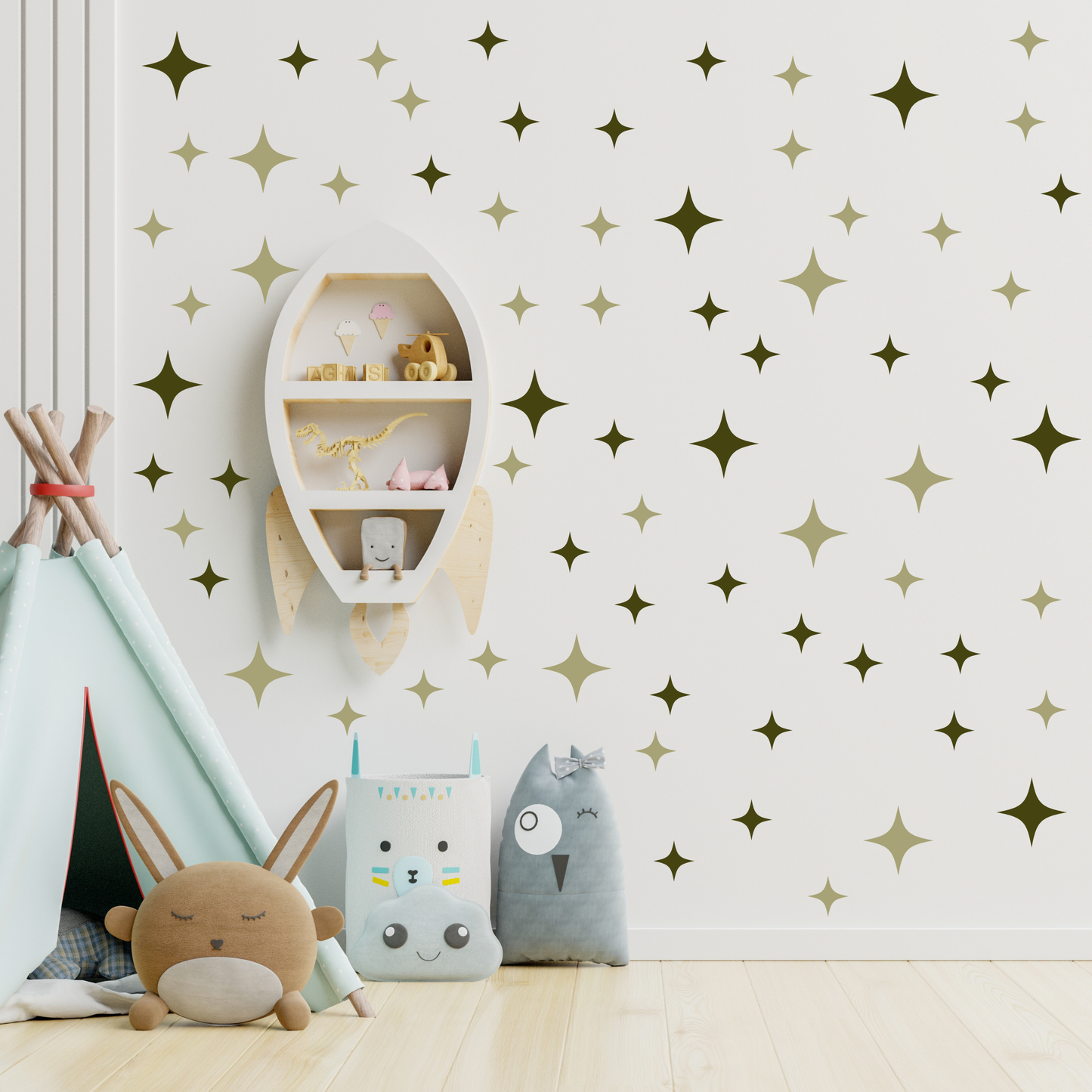 Textile Wall Sticker “Stars” Khaki colors