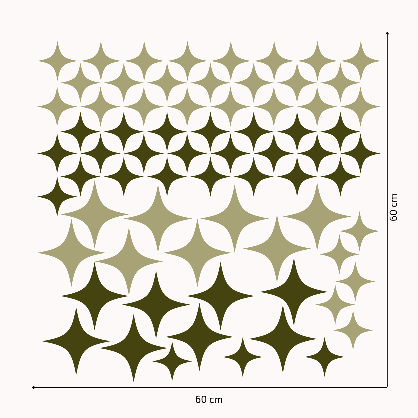 Textile Wall Sticker “Stars” Khaki colors