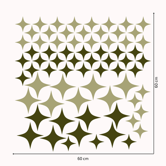 Textile Wall Sticker “Stars” Khaki colors