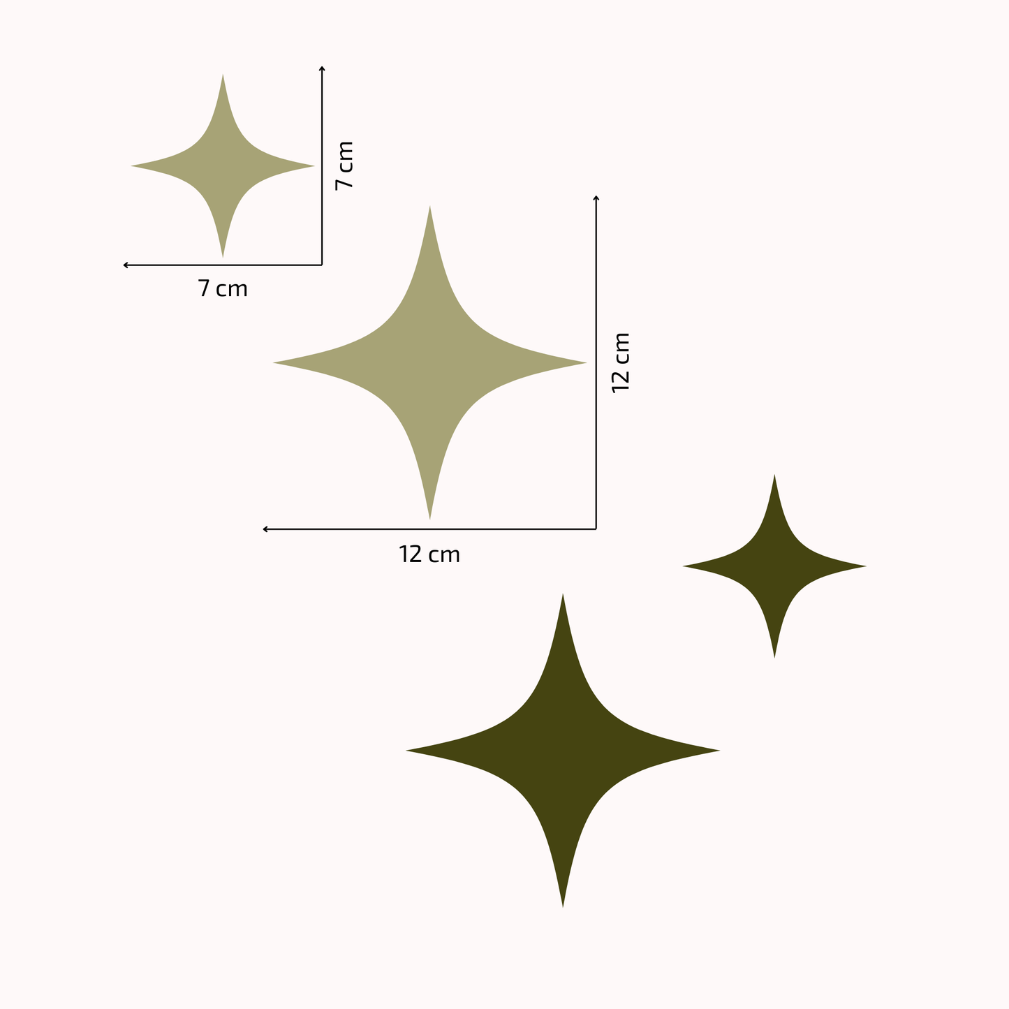 Textile Wall Sticker “Stars” Khaki colors