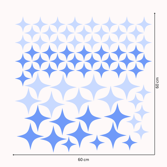 Textile Wall Sticker “Stars” Light blue colors