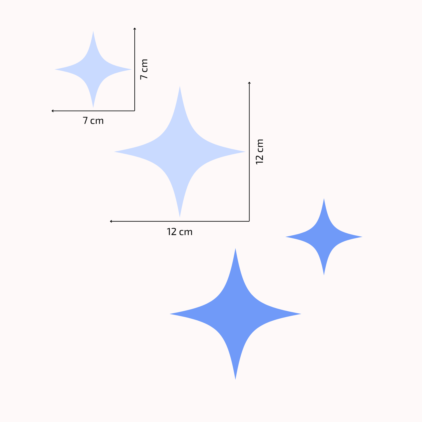 Textile Wall Sticker “Stars” Light blue colors