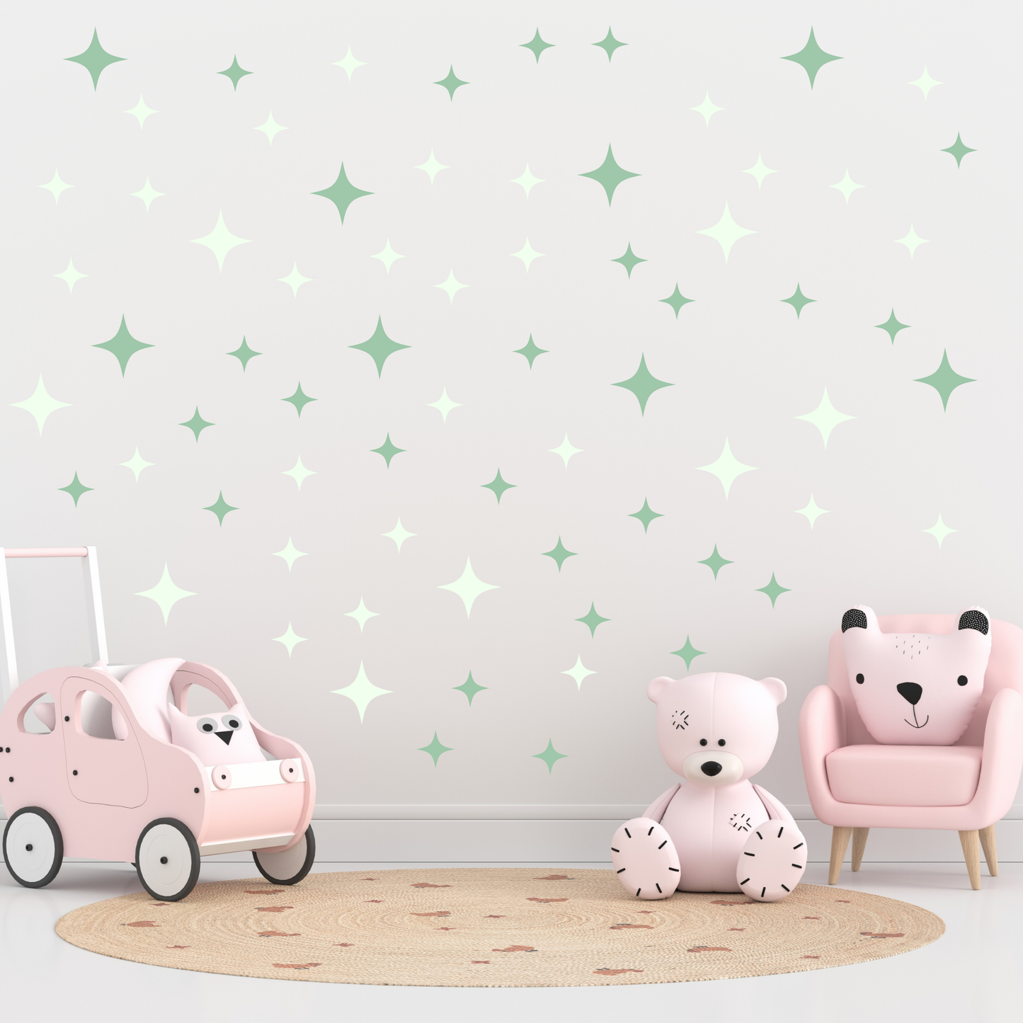 Textile Wall Sticker “Stars” Mint colors