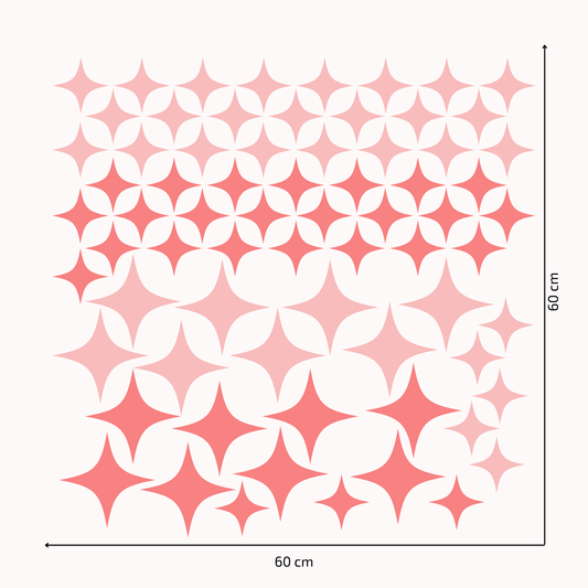 Textile Wall Sticker “Stars” Pink colors