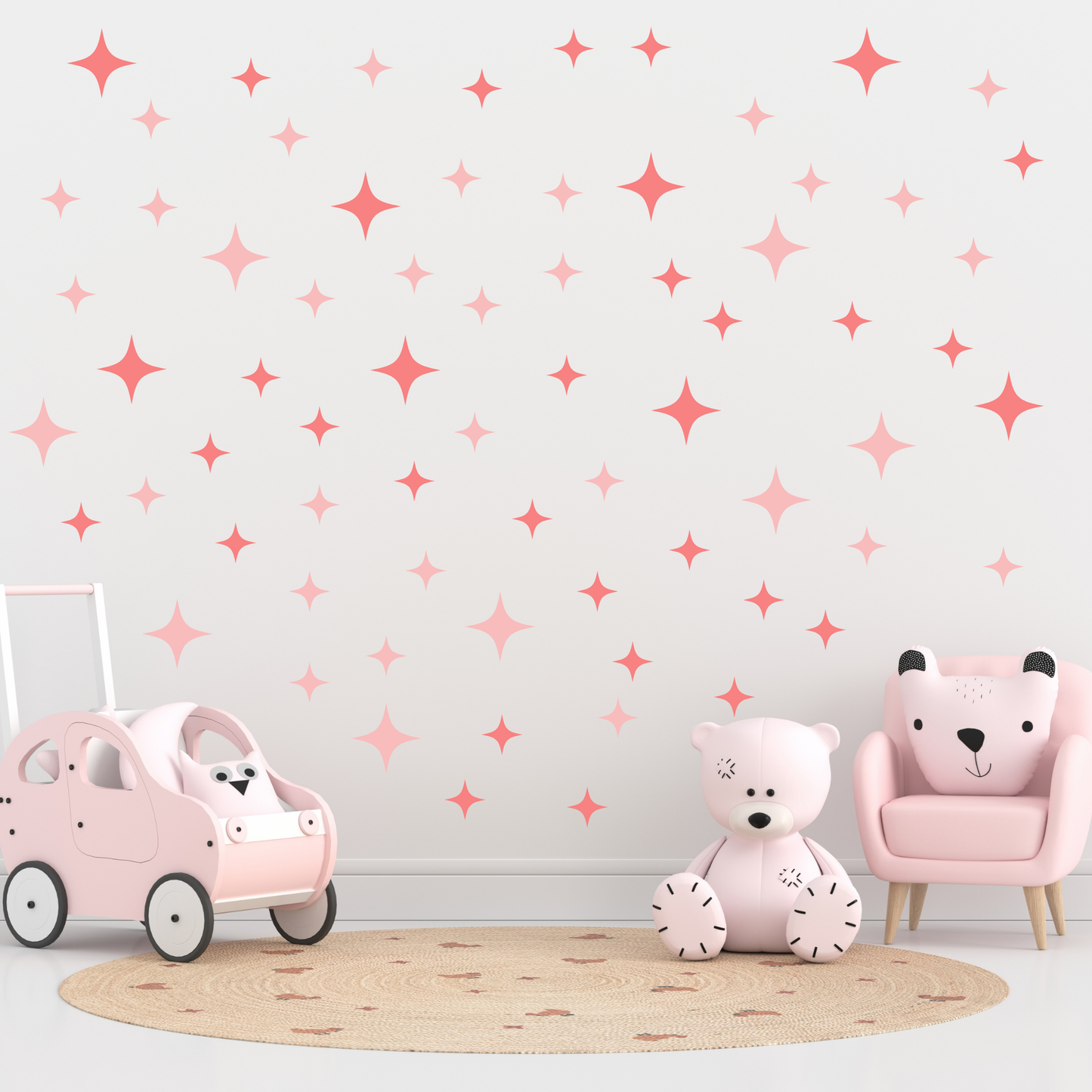 Textile Wall Sticker “Stars” Pink colors