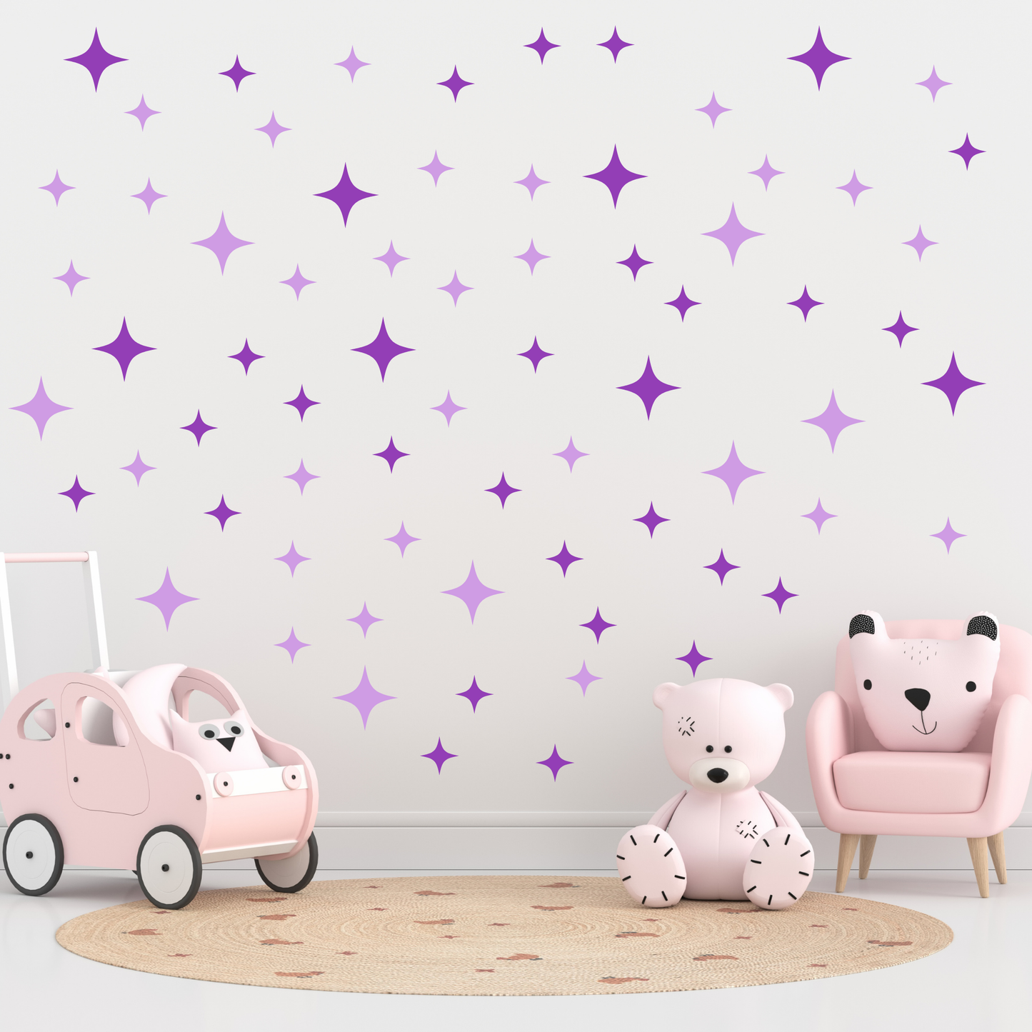 Textile Wall Sticker “Stars” Purple colors