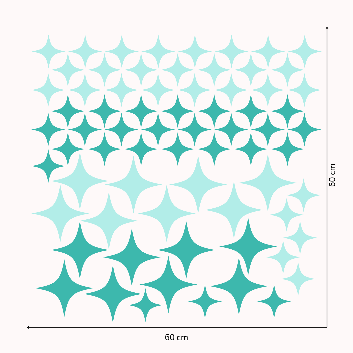 Textile Wall Sticker “Stars” Turquoise colors
