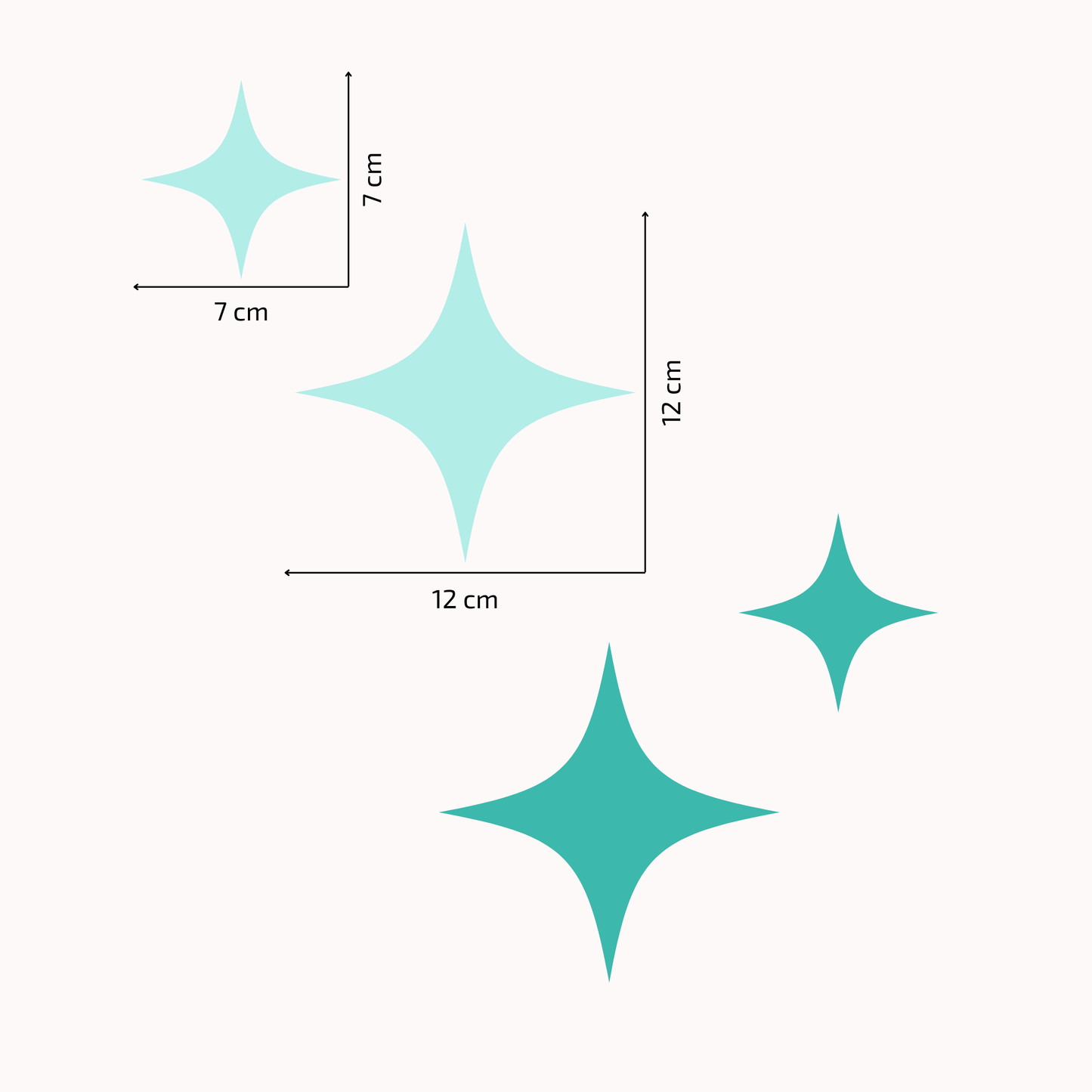 Textile Wall Sticker “Stars” Turquoise colors