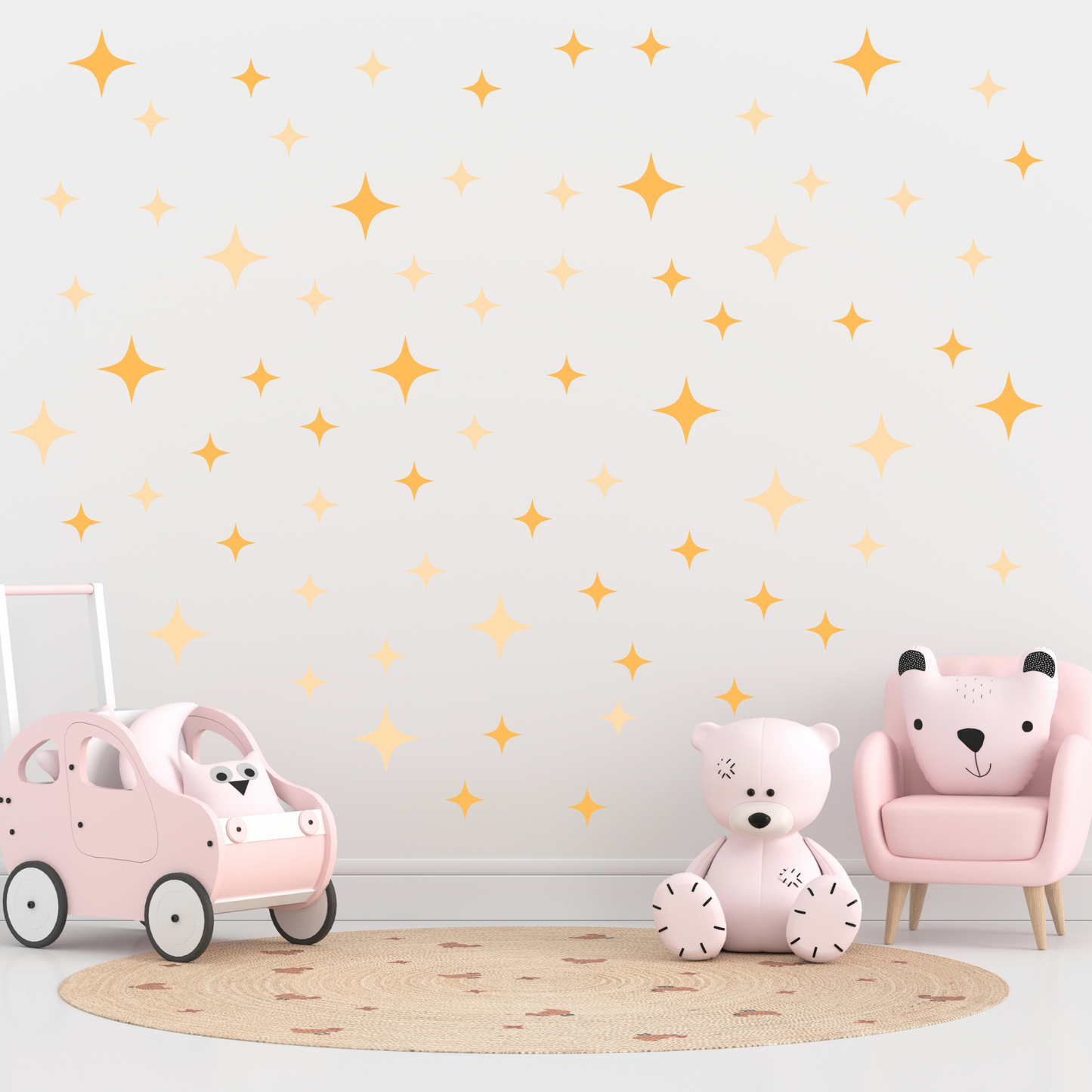 Textile Wall Sticker “Stars” Yellow colors