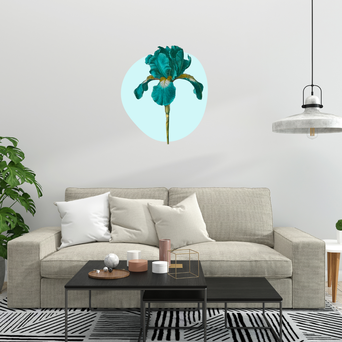 Textile Wall Sticker “Turquoise Iris”