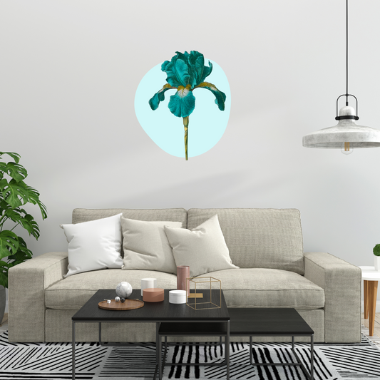 Textile Wall Sticker “Turquoise Iris”
