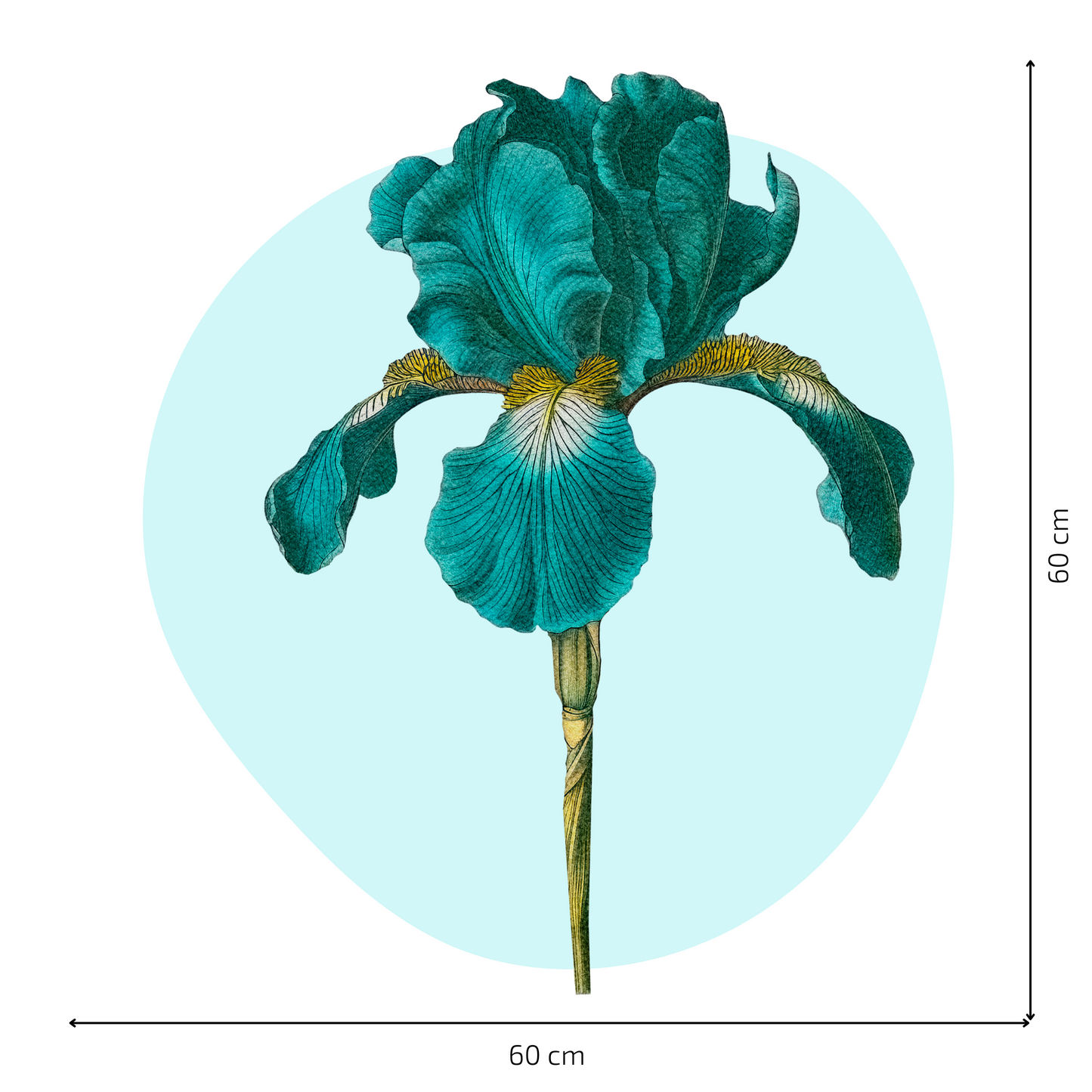 Textile Wall Sticker “Turquoise Iris”